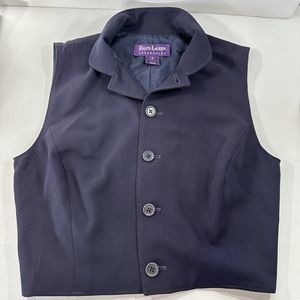 Ralph Lauren Purple Label Women’s Vest Wool Size 6 Small Made In USA